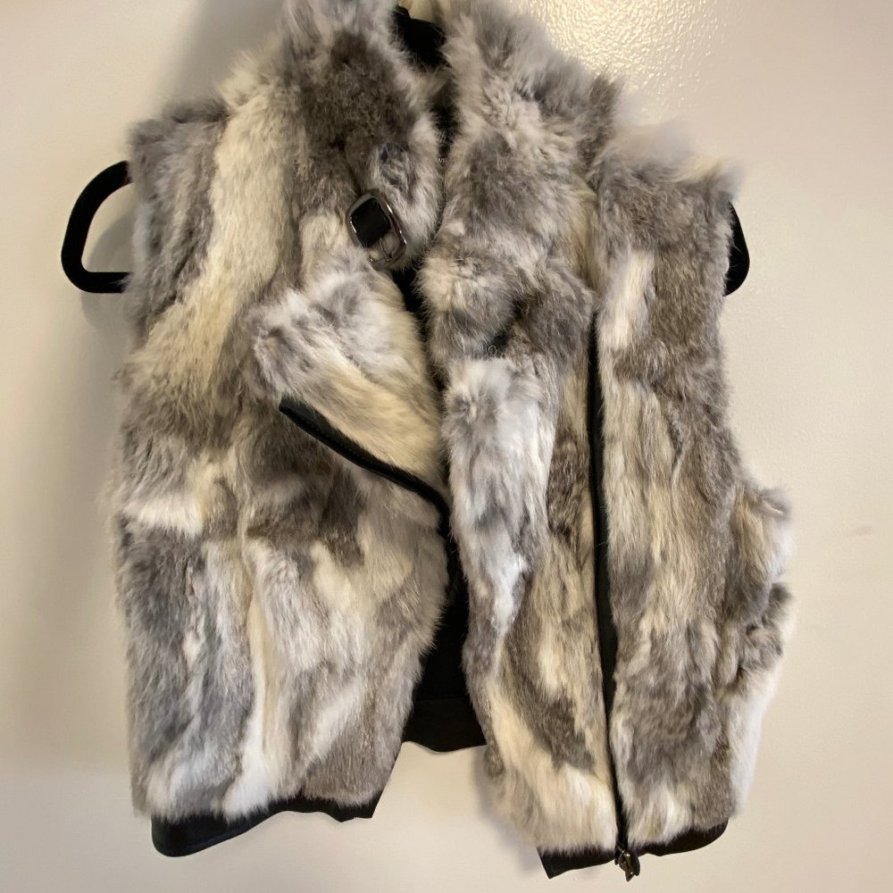 Authentic rabbit fur vest